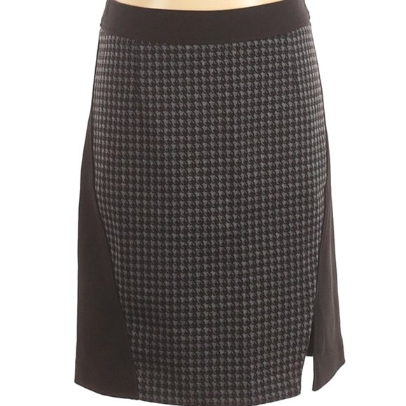 Laundry by Shelli Segal Houndstooth Black and Grey Pencil Skirt sz 4 EUC - Picture 1 of 5